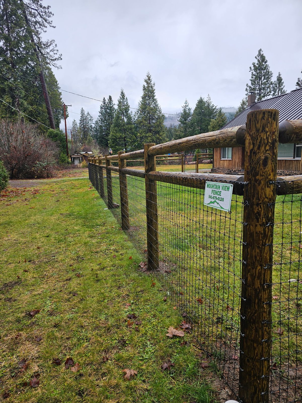 2-Rail Post-N-Rail Fencing with Non-Climb Fabric