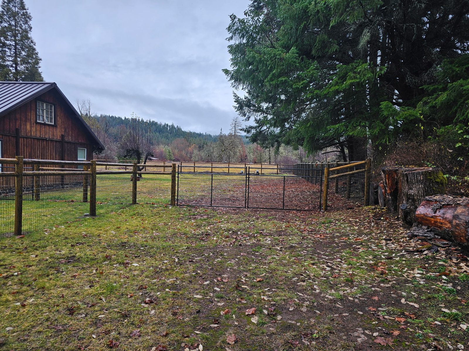 2-Rail Post-N-Rail Fencing with Non-Climb Fabric