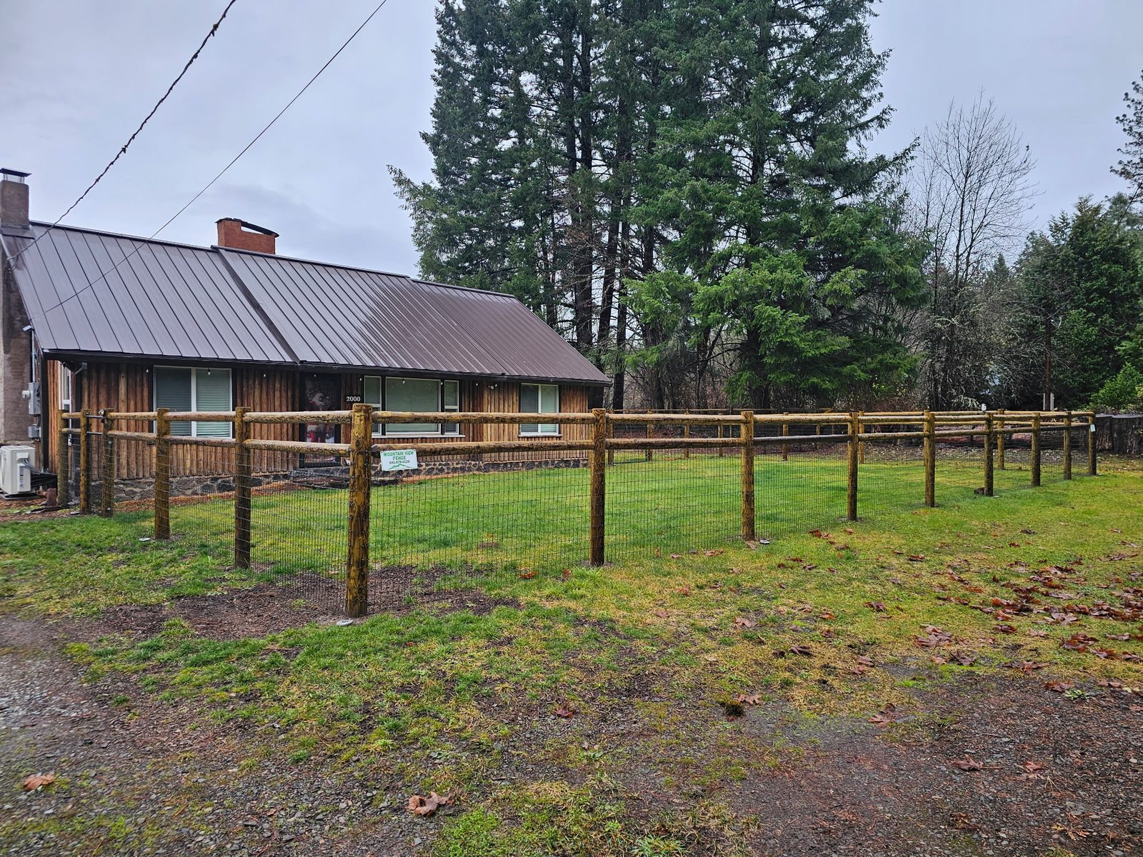 2-Rail Post-N-Rail Fencing with Non-Climb Fabric