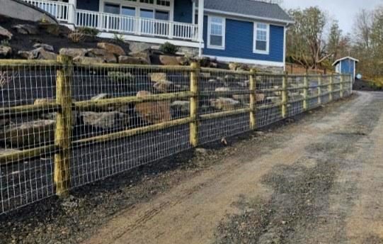 3-Rail Drilled & Dowel Fence with 4' Non-Climb Wire
