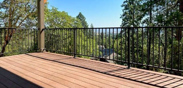 36 Inch High Ornamental Iron Railing with Rubbed Oil Bronze Powder Coated Finish