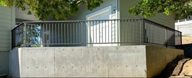 36 Inch High Ornamental Iron Railing with Rubbed Oil Bronze Powder Coated Finish