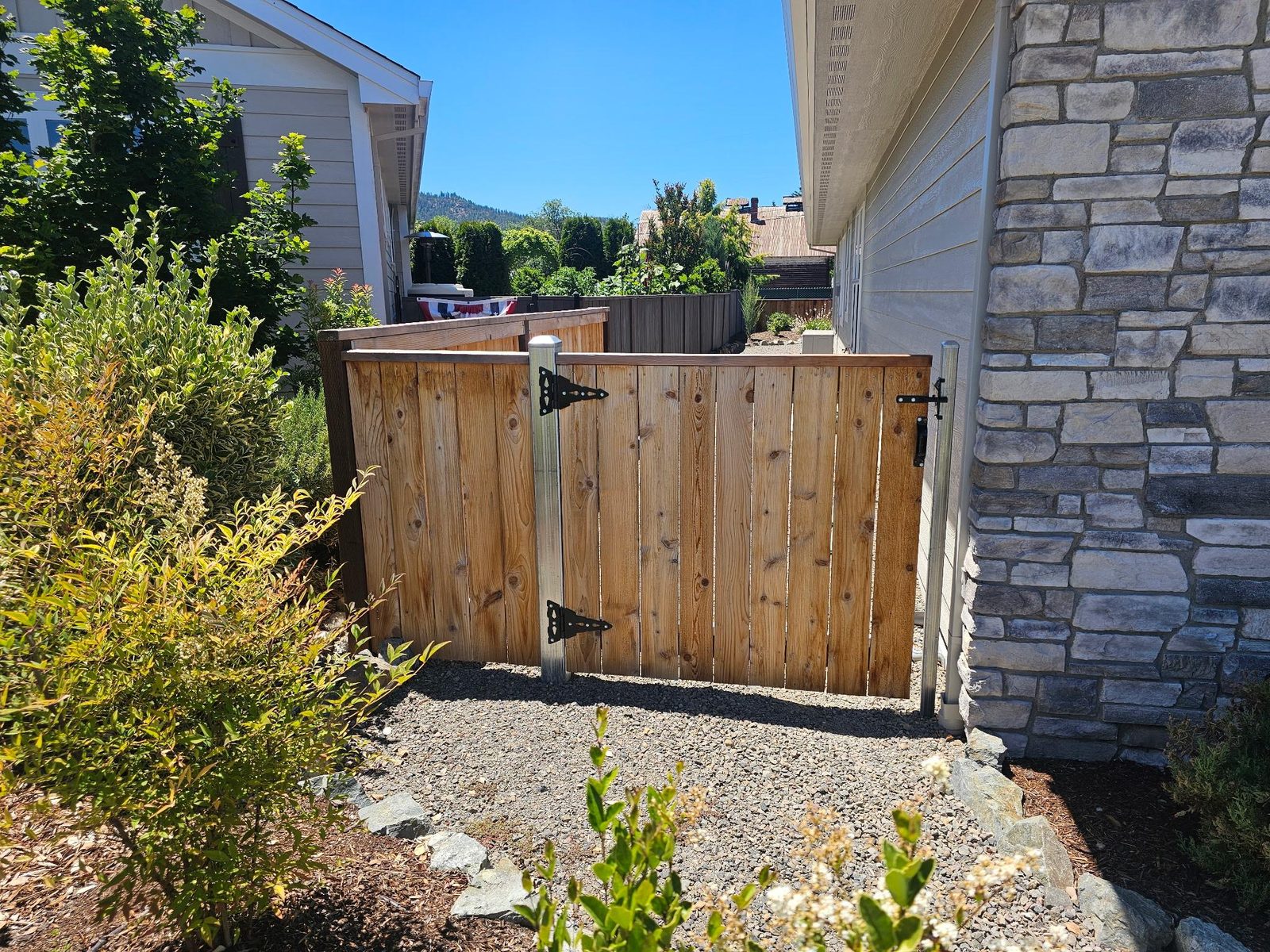 4' High Shadowbox Style Walk Gate with Tube Steel Frame & Galvanized Hinge-Latch Post