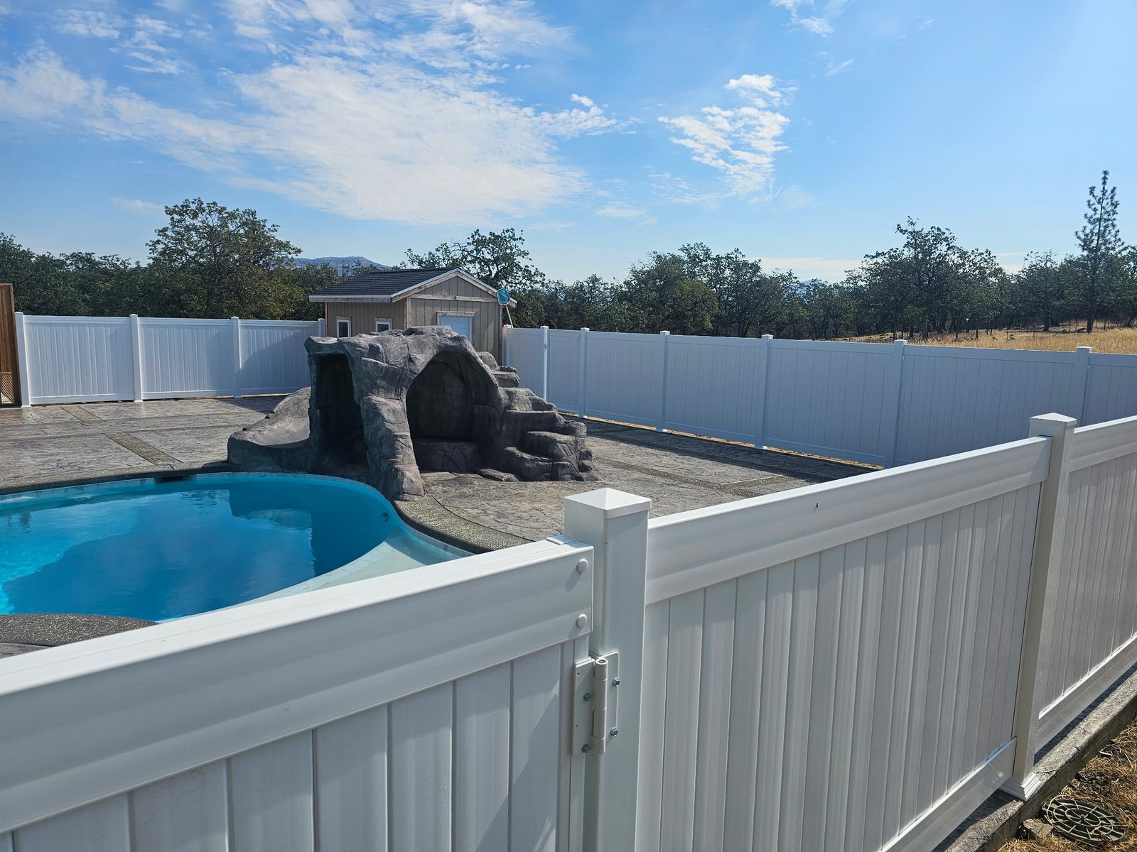 4' High Solid Style White Vinyl Fencing