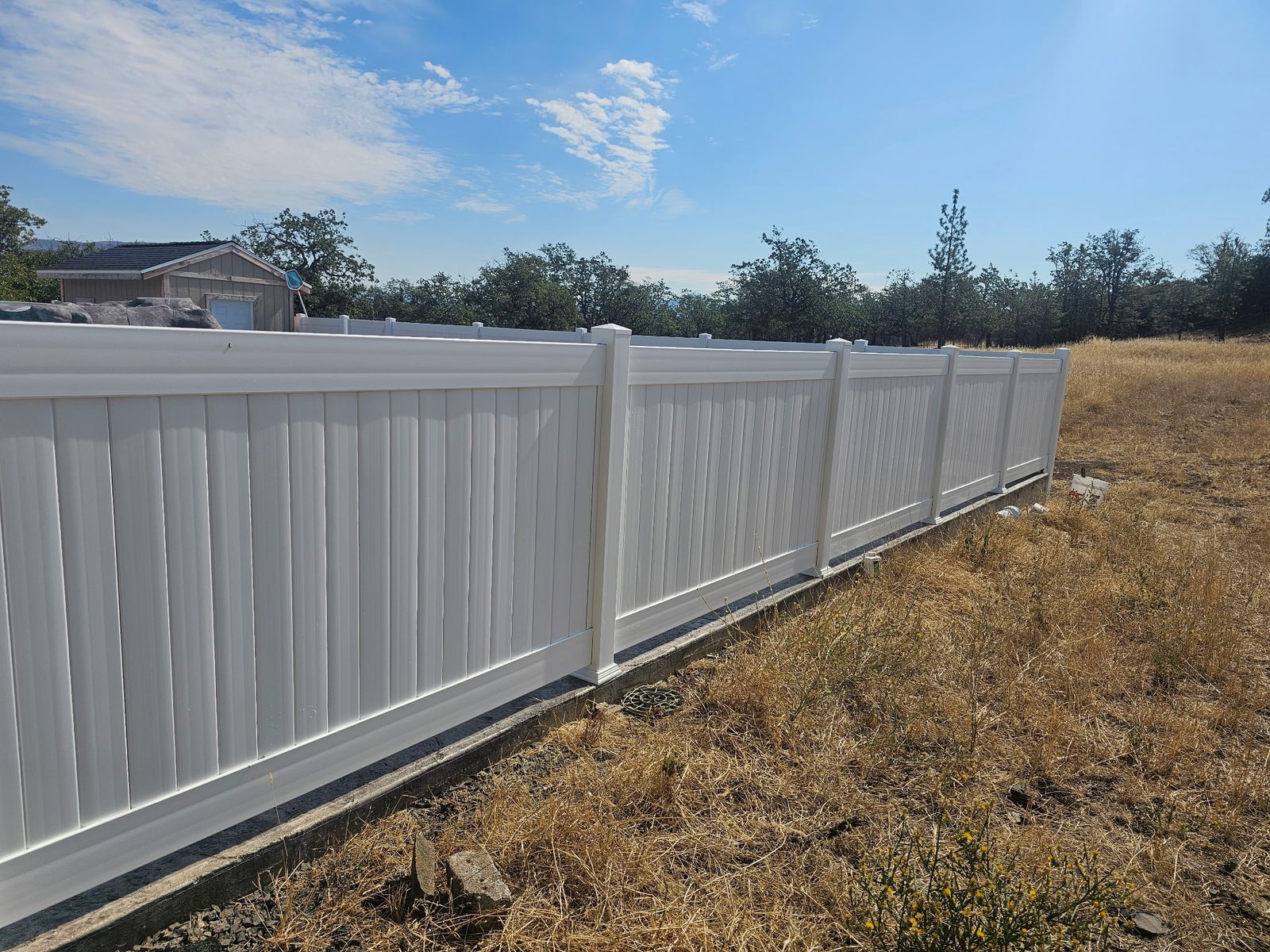 4' High Solid Style White Vinyl Fencing