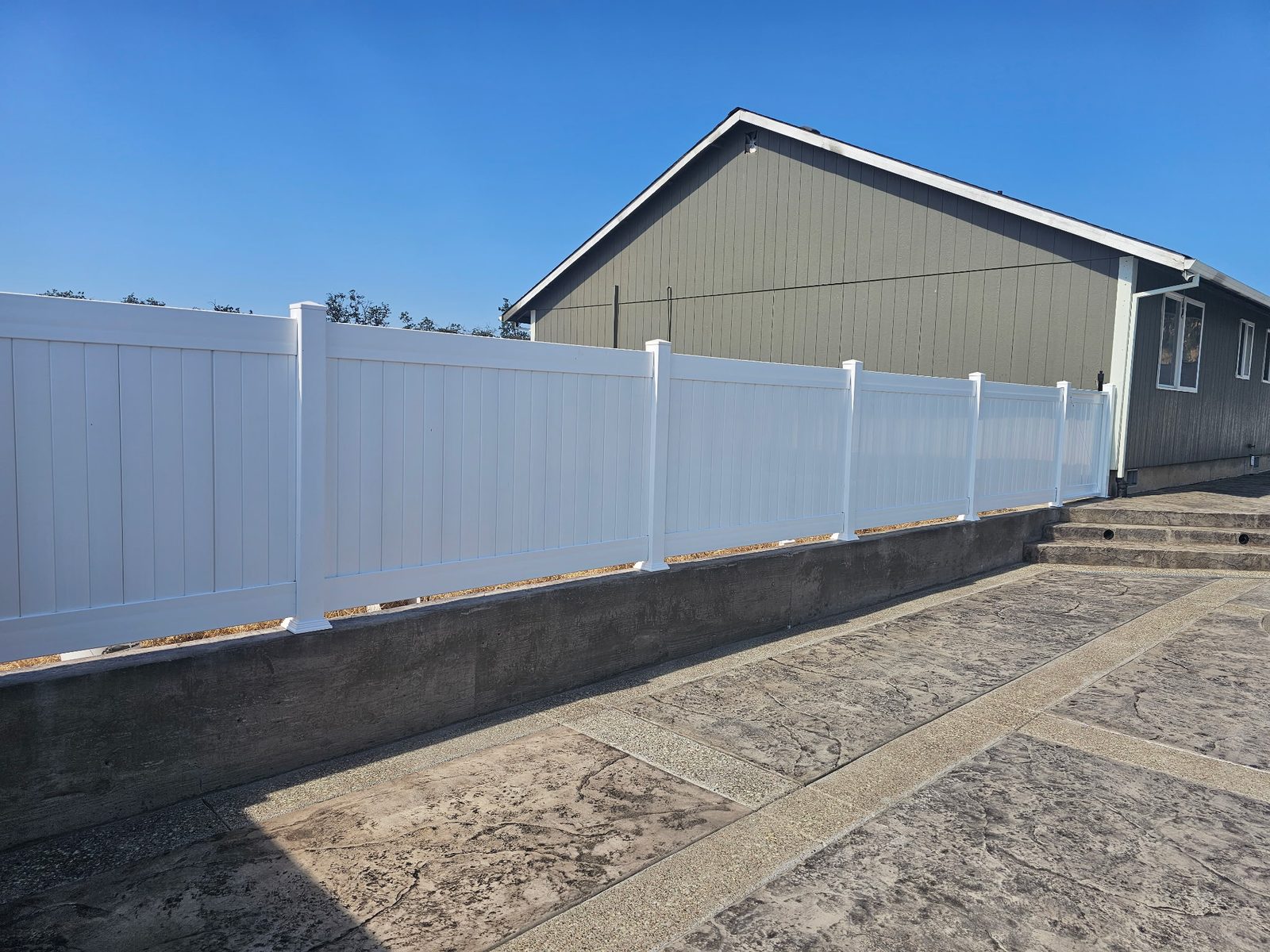 4' High Solid Style White Vinyl Fencing