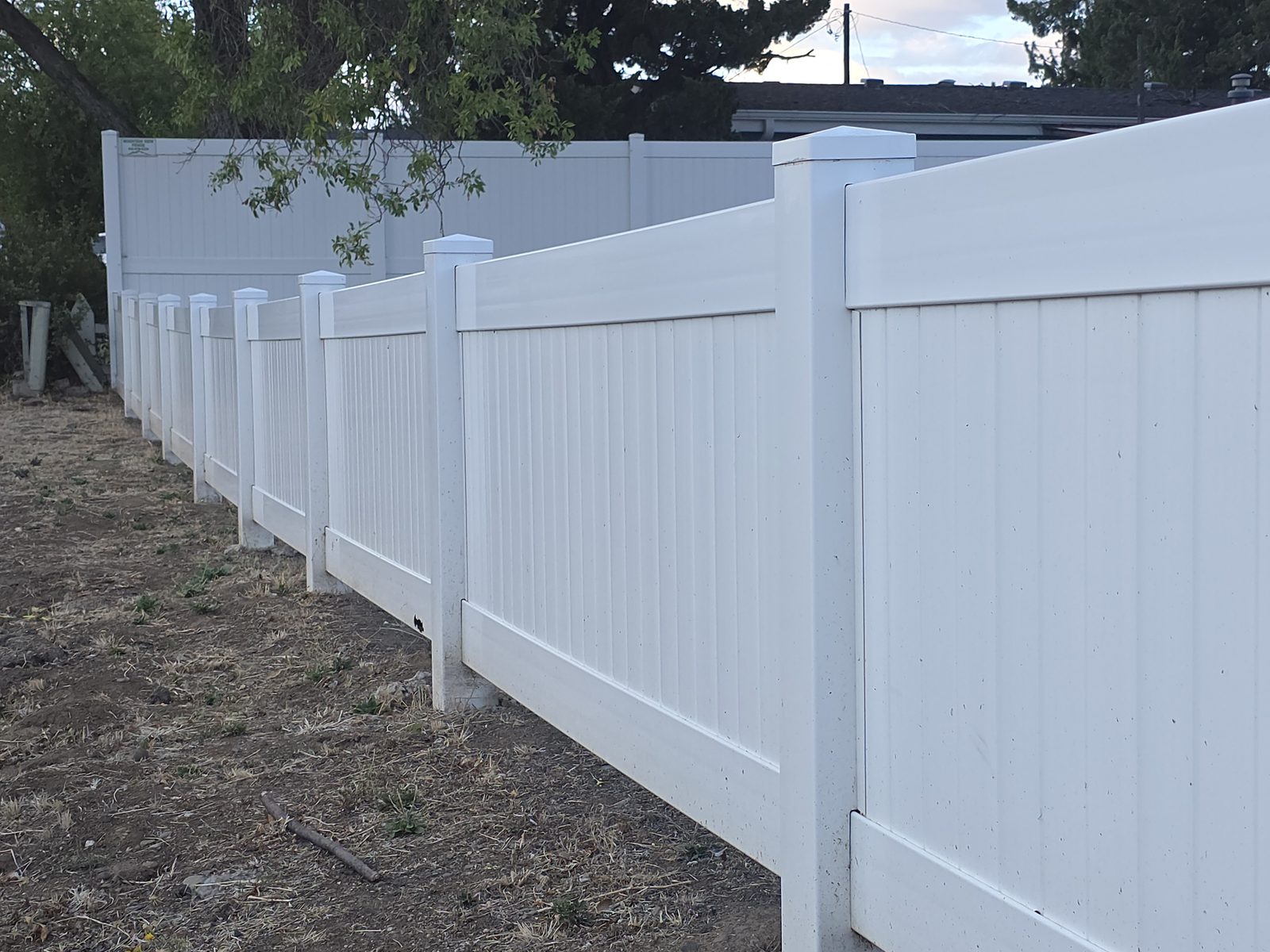 4' High Solid Style White Vinyl Fencing