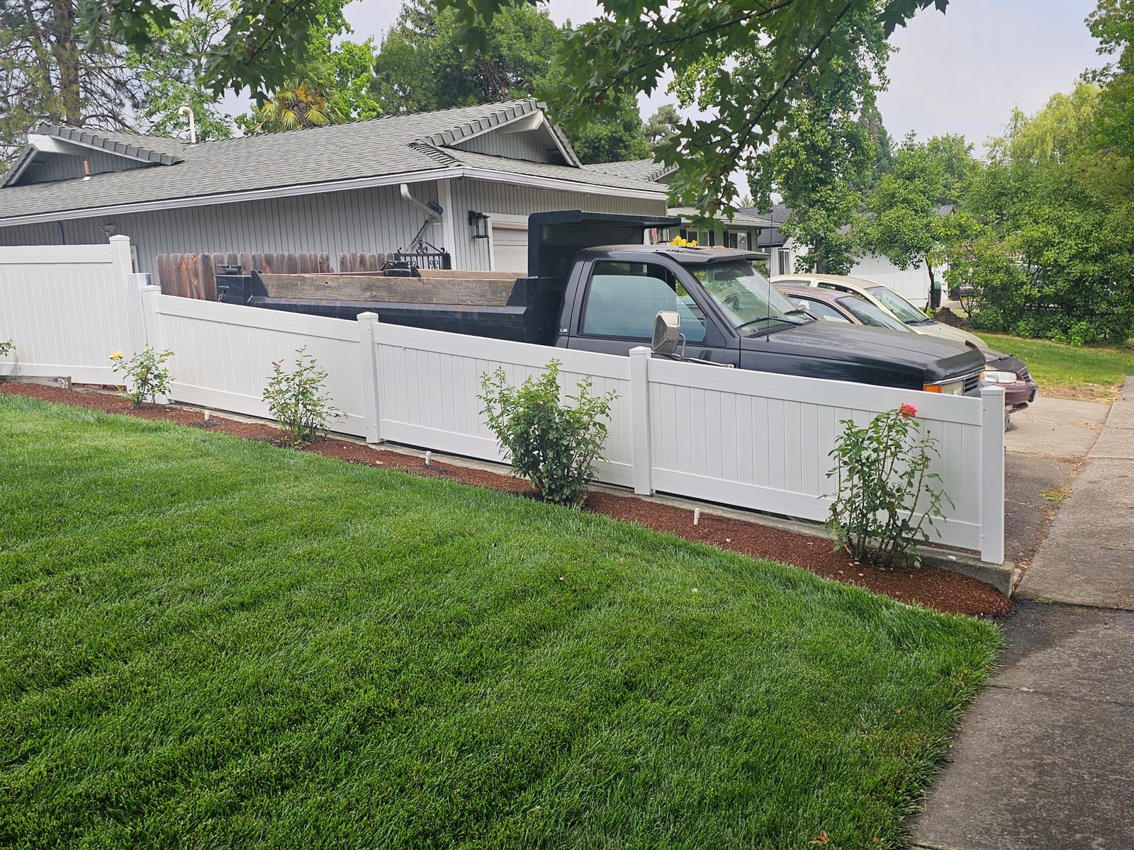 4' High Solid Style White Vinyl Fencing