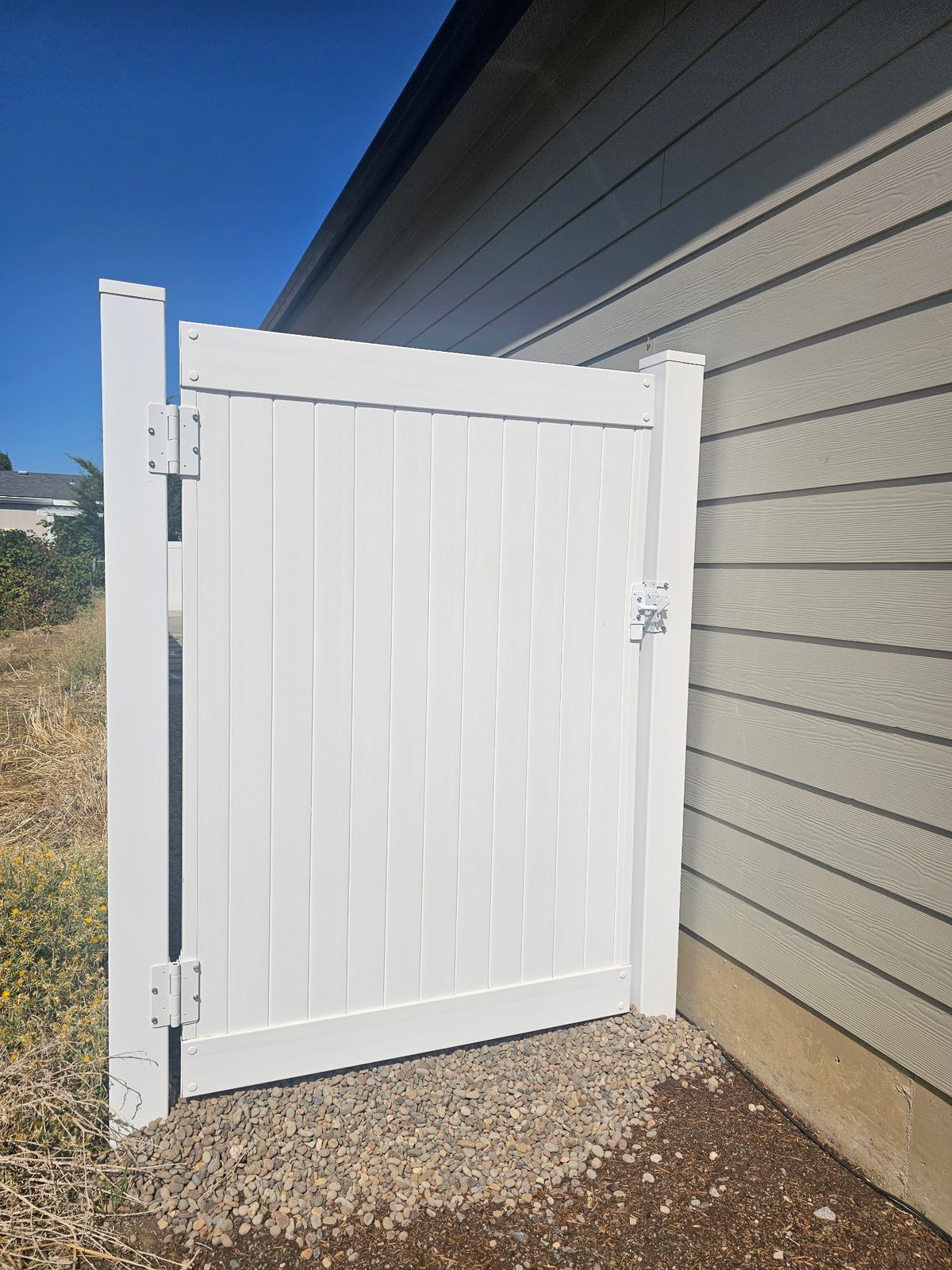 4' High Solid Style White Vinyl Walk Gate
