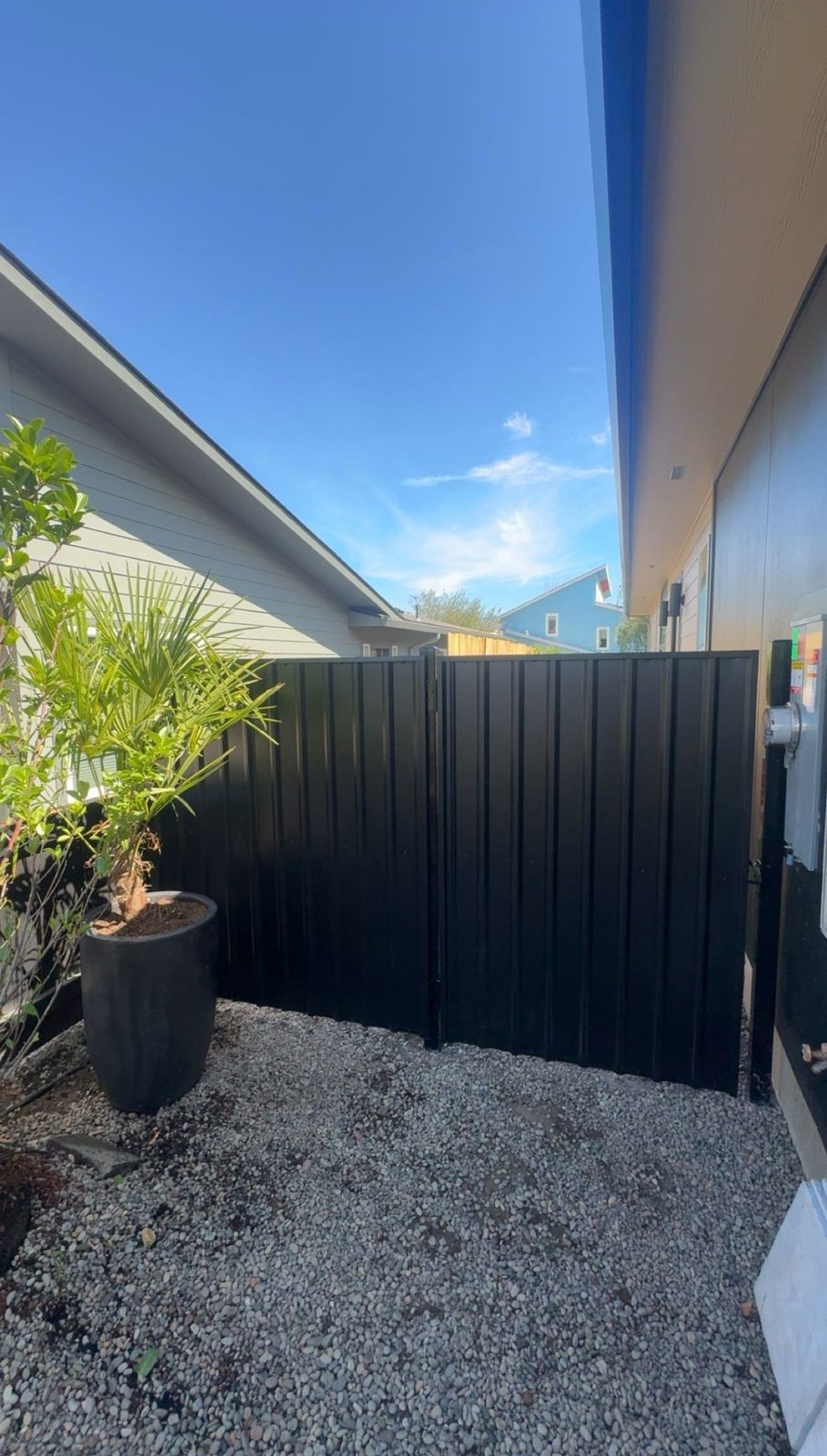 6' Black Corrugated Metal Walk Gate