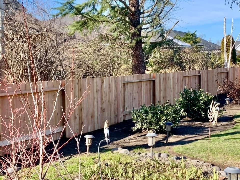 6' High Dog Eared Cedar Alternating Panel Style Fence