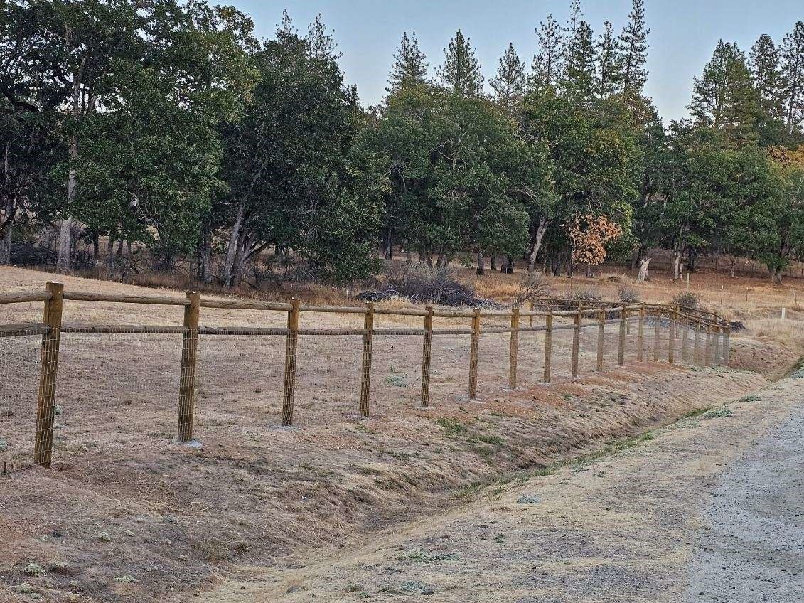 6' High Post-N-Rail Fencing with 5' High Non-Climb Fabric