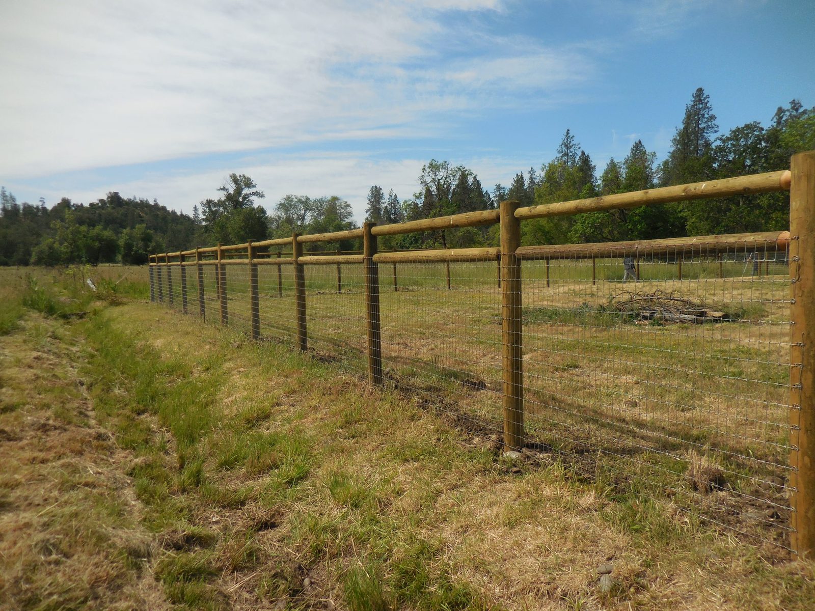6' High Post-N-Rail Fencing with Non-Climb Fabric & CAC Treated Douglas Fir Posts