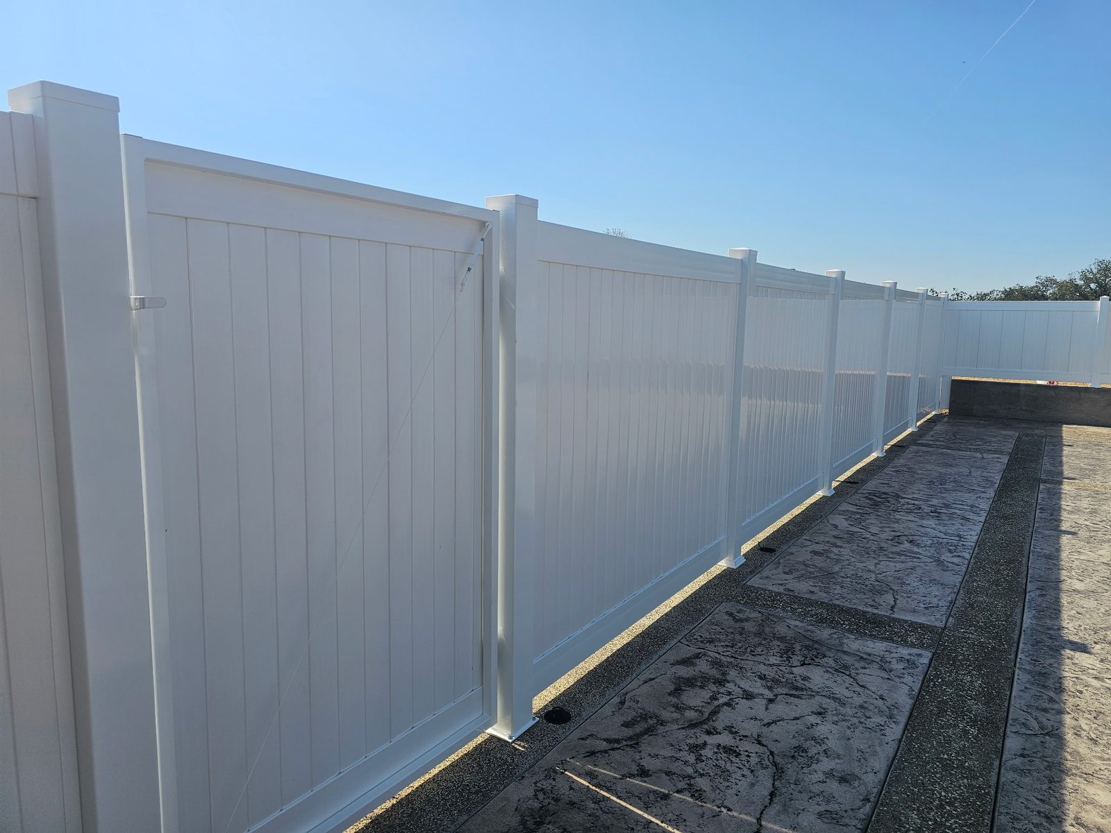 6' High Solid Style White Vinyl Fencing