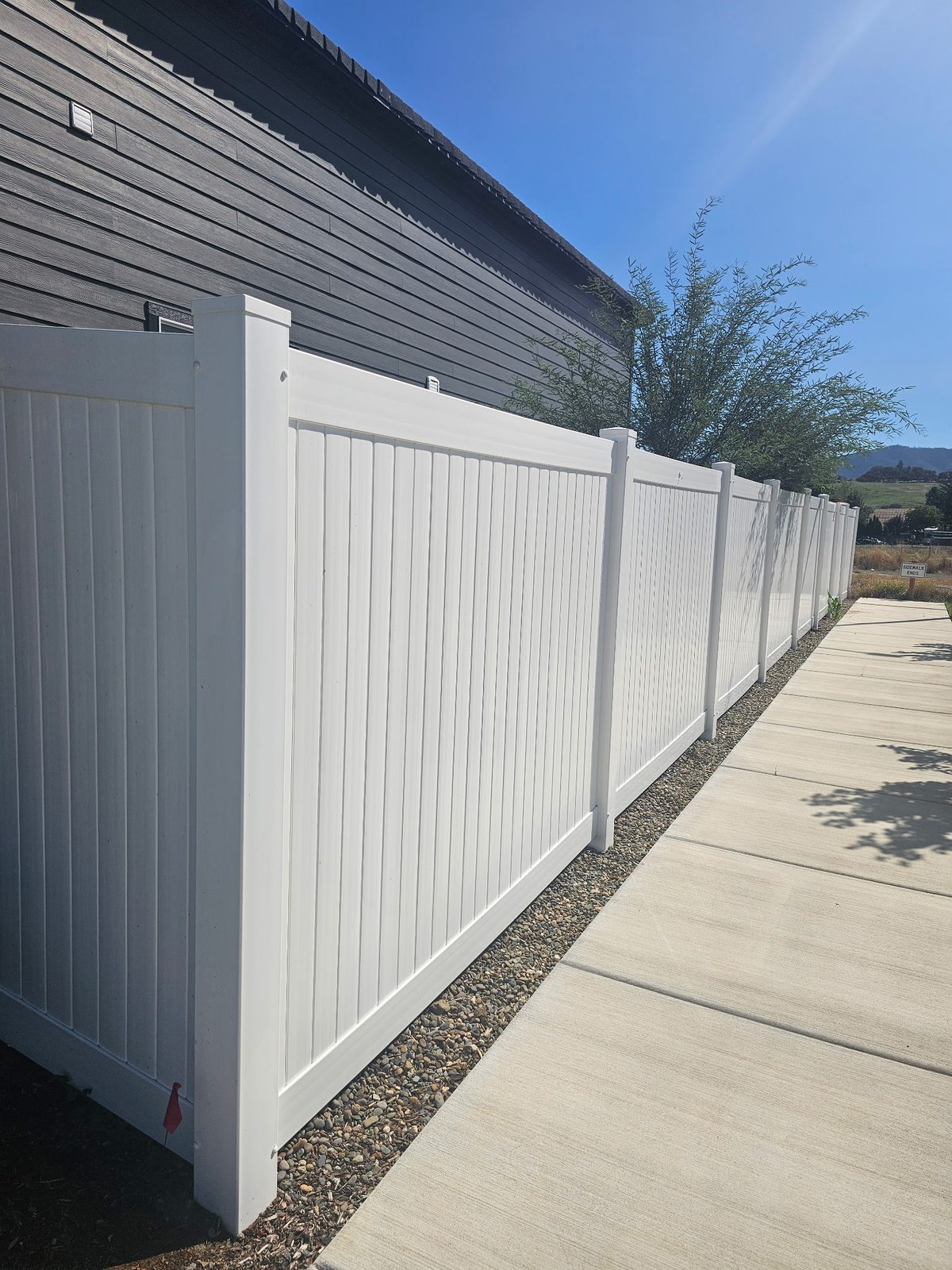 6' High Solid Style White Vinyl Fencing