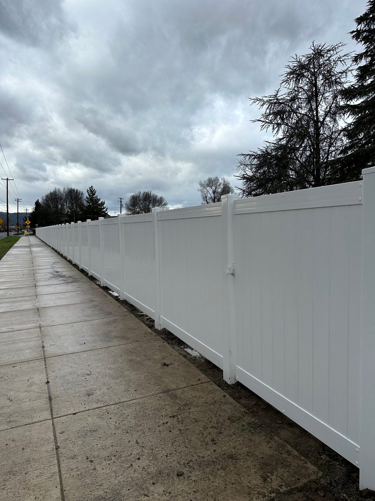 6' High Solid Style White Vinyl Fencing