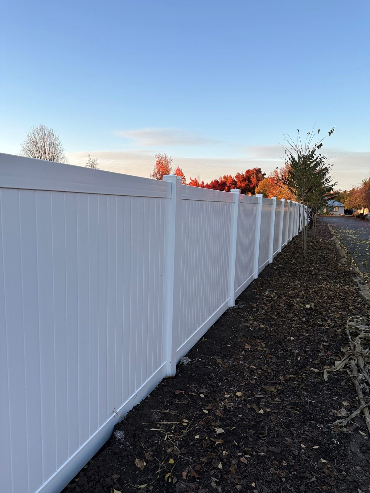 6' High Solid Style White Vinyl Fencing