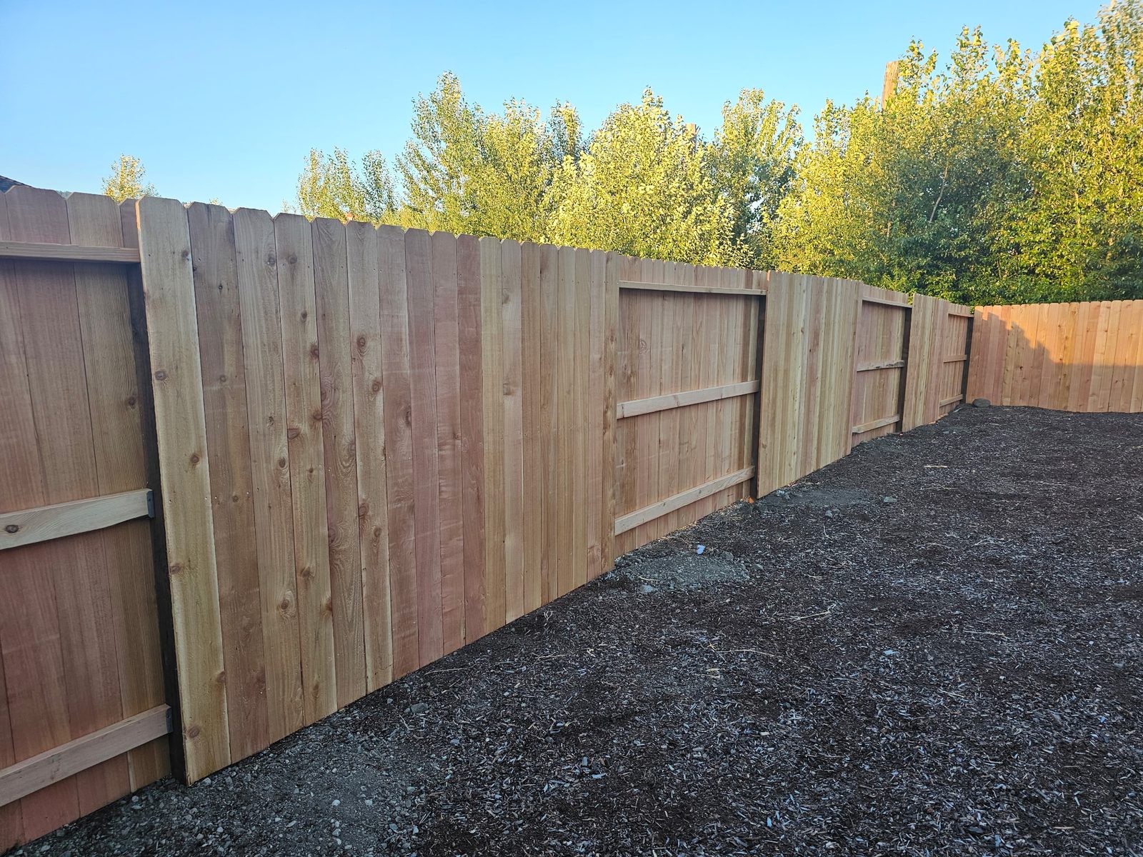 Alternating Panel Style Good Neighbor Cedar Fence
