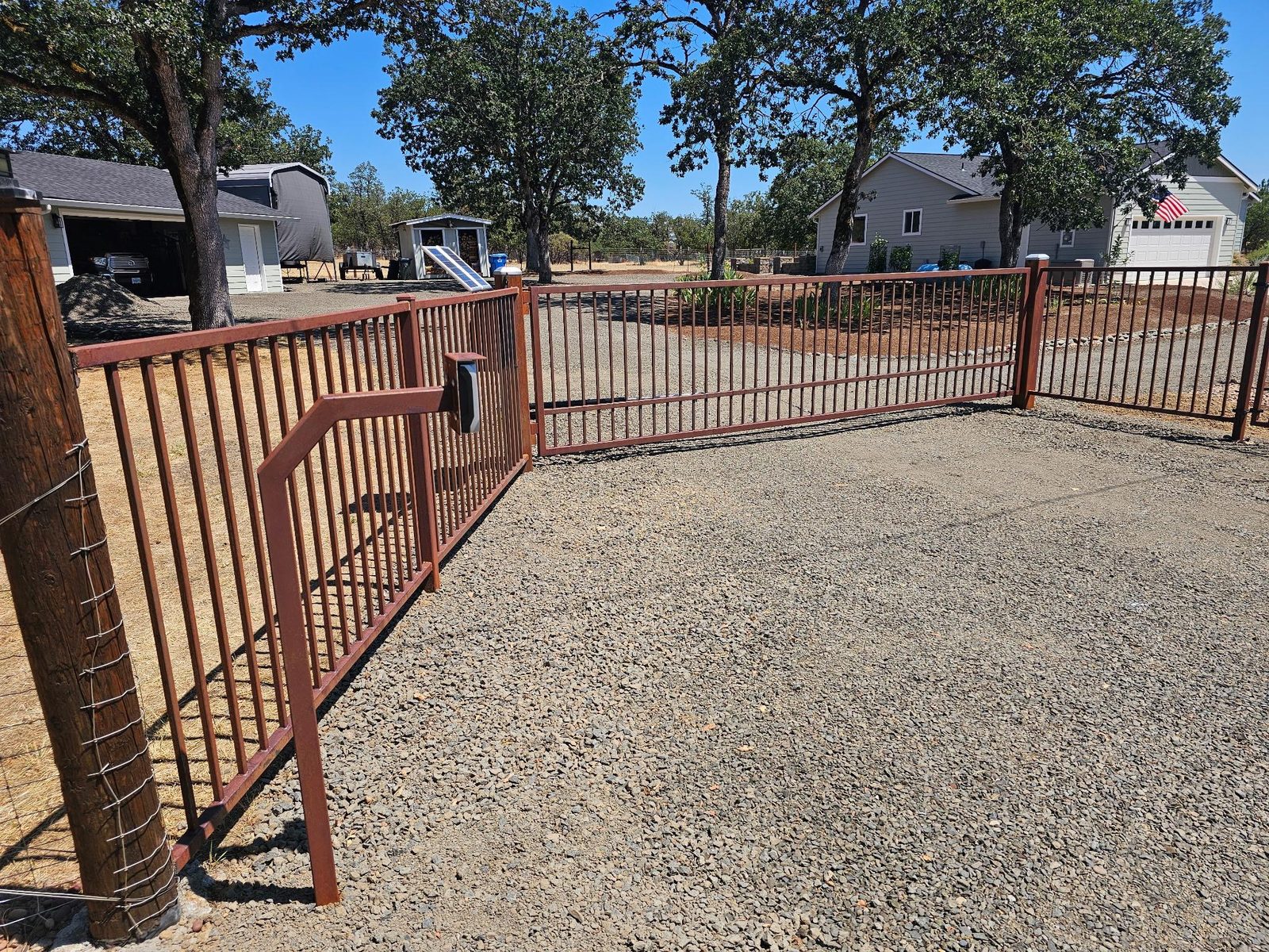 Bare Steel Ornamental Iron Entry System Installed for a Natural Look