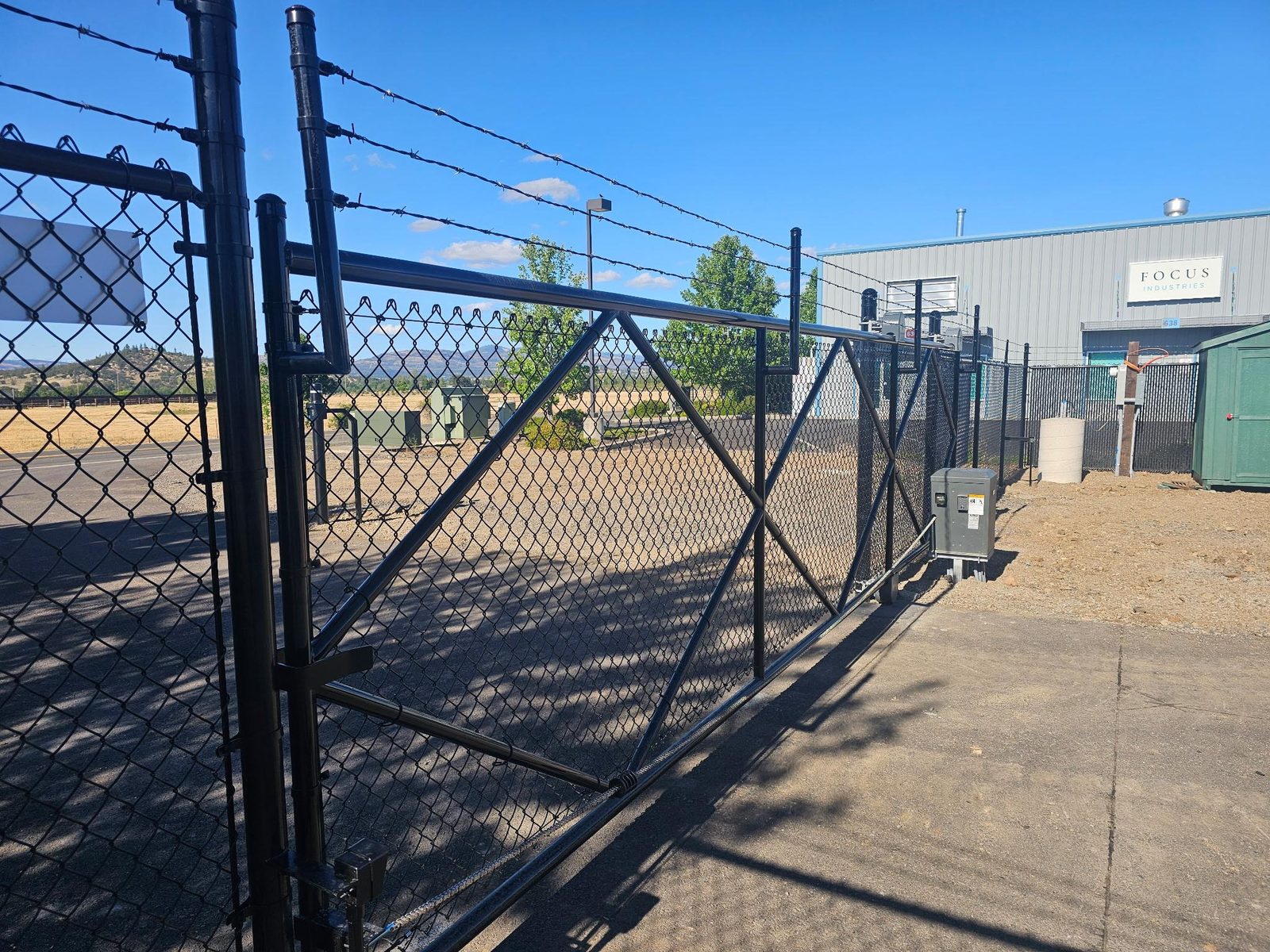 Black Cantilever Gate with DoorKing Automation
