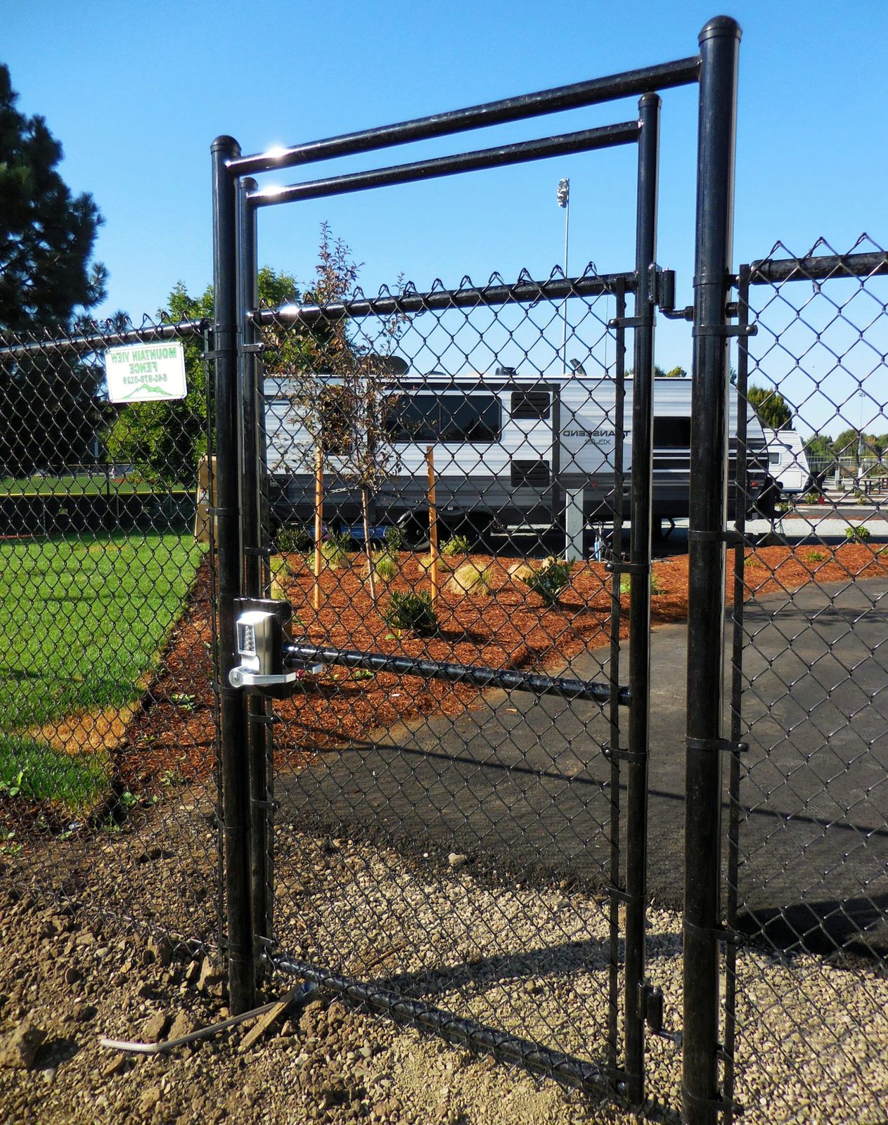 Chain Link Gate with Mechanical Combo Lock