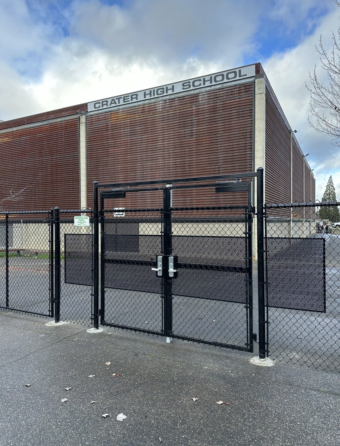 Chain Link Gates with Panic Bar Hardware & Anti Tamper Perf Plating
