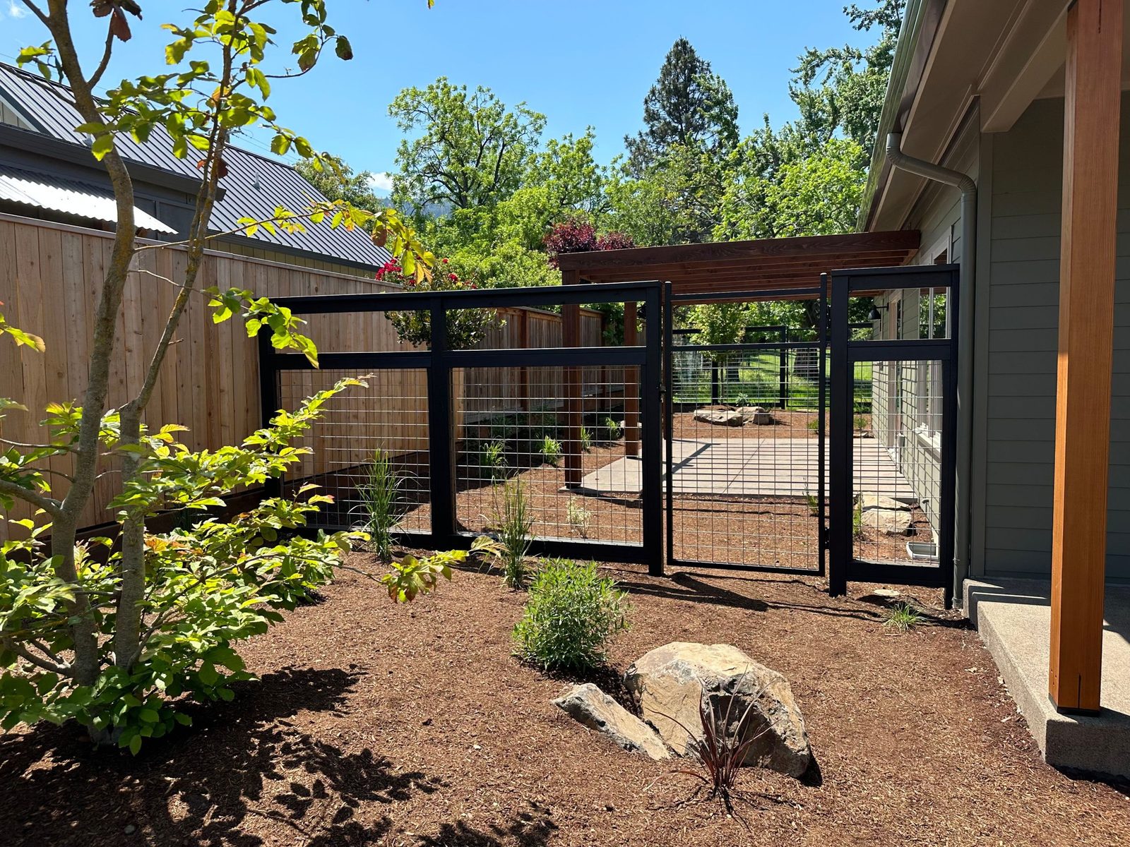 Custom Wood Hog Panel with 4" x 4" Grid Panels