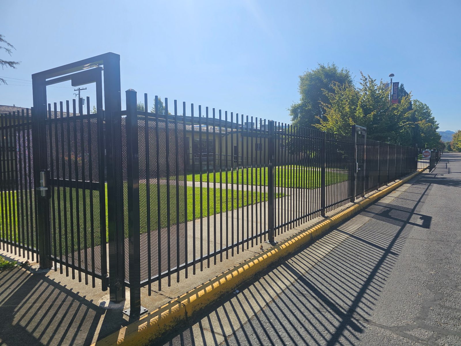 Ornamental Iron Fence with Security Gate & Perf Plate